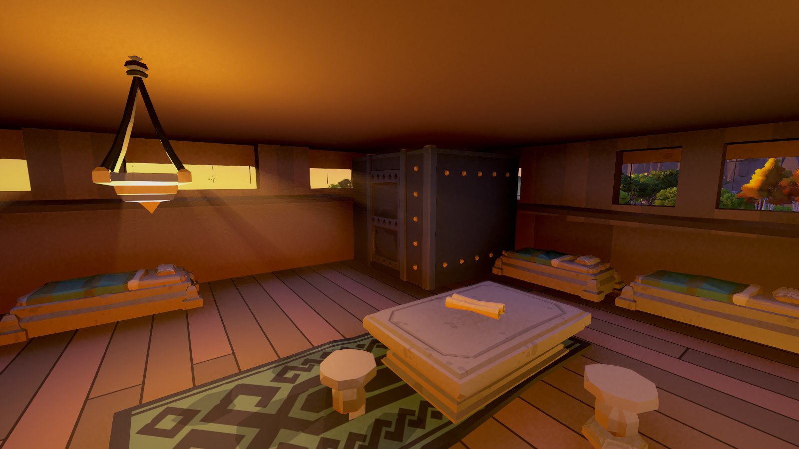 Skyhoard screenshot: the cabin and vault